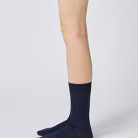 Silk Wide Ribbed Socks