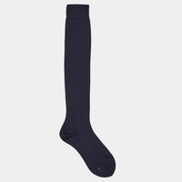 Silk Wide Ribbed Knee High Socks