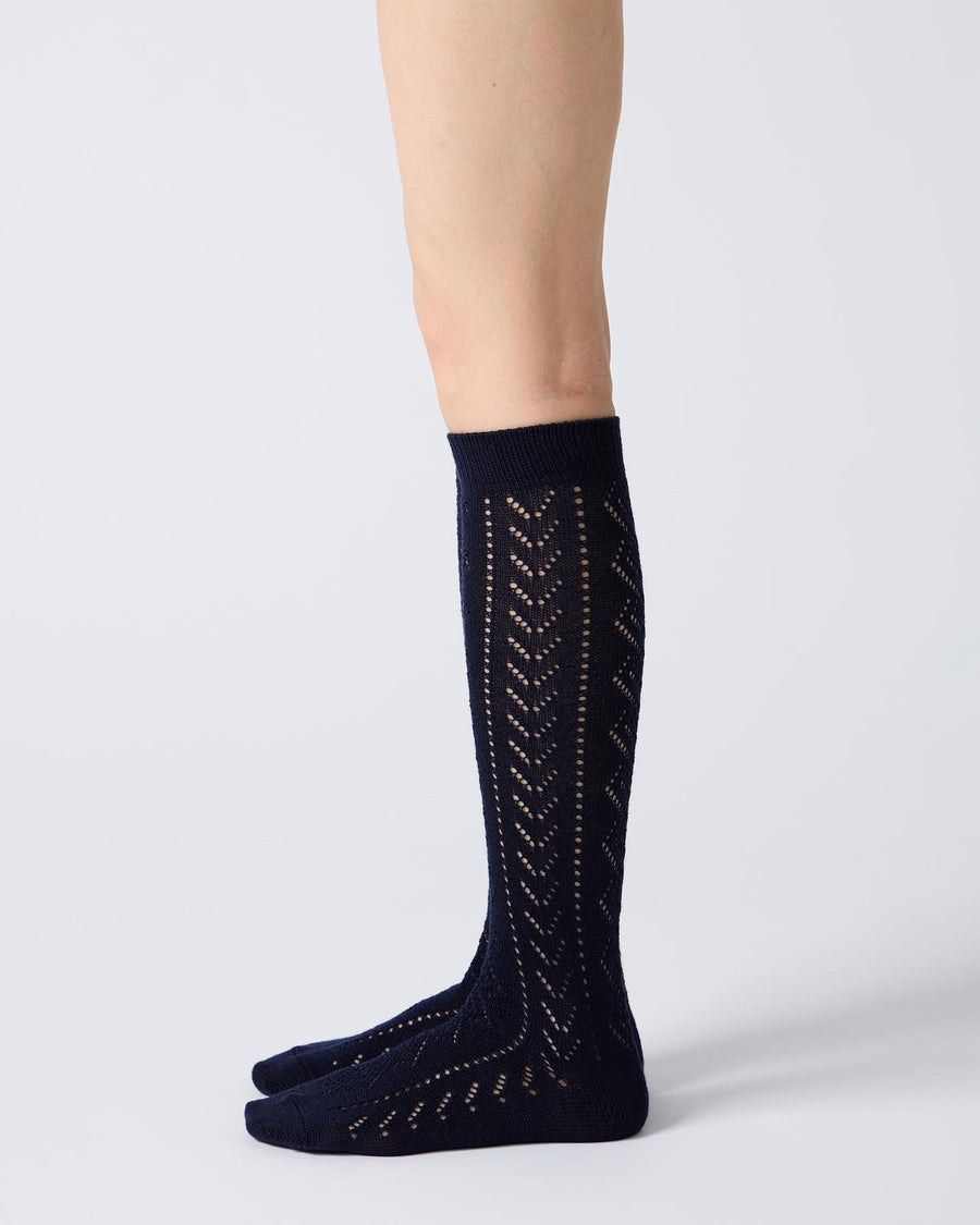 Eyelet Knee High Socks