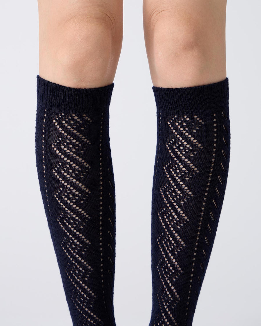 Eyelet Knee High Socks