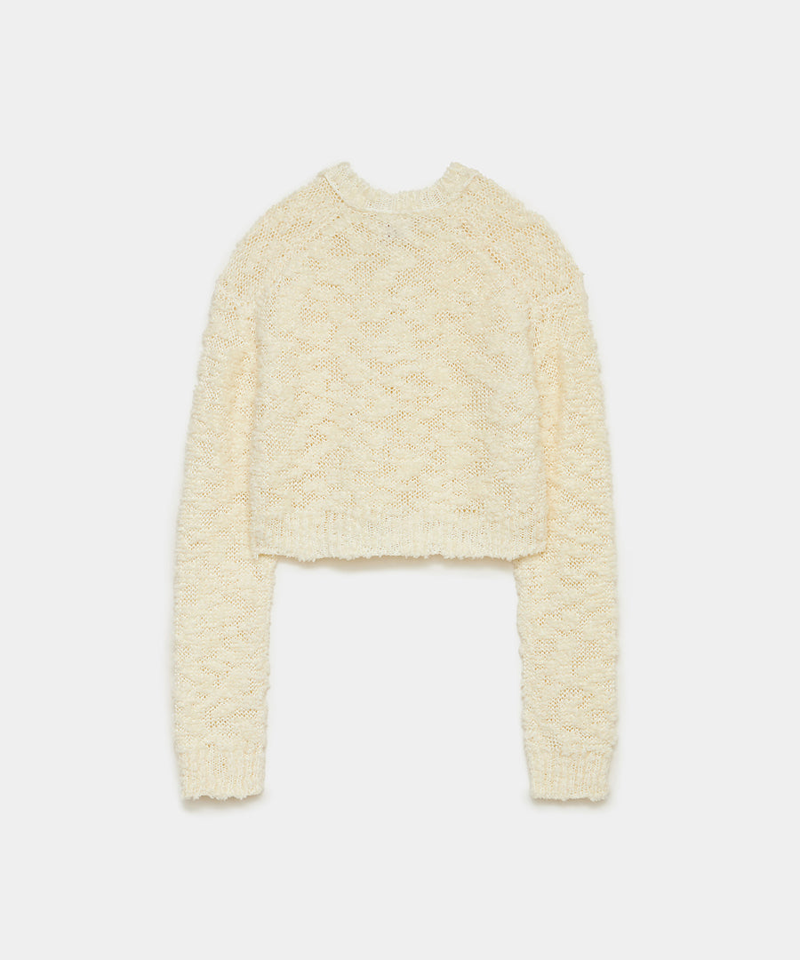 Random Chenille Cropped Cardigan